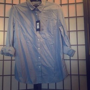 Blue stripe button up shirt